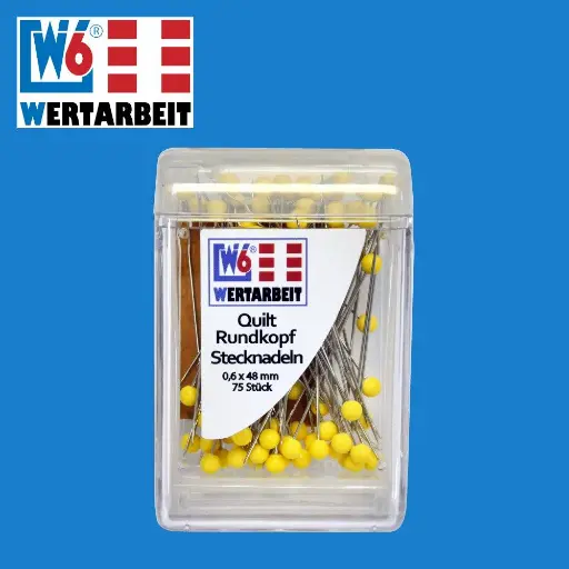 [W-Z-GKNADEL-75-GELB] W6 Quilt Rundkopfnadeln 75 Stück